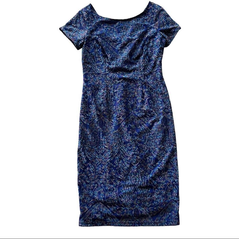 JS Collections Embroidered Cocktail Dress - Picture 3 of 8